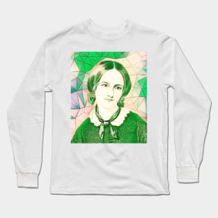 Emily Bronte Green Portrait | Emily Bronte Artwork 8 Long Sleeve T-Shirt